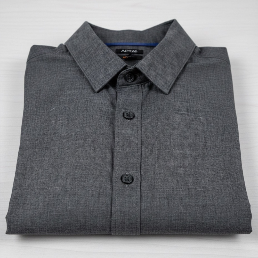 Apt. 9 Men's Charcoal slim fit Button Down Shirt- 2XL
